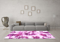 Machine Washable Abstract Pink Modern Rug, wshabs2164pnk