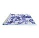 Sideview of Machine Washable Abstract Blue Modern Rug, wshabs2164blu