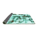 Sideview of Abstract Turquoise Modern Rug, abs2164turq