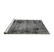 Sideview of Machine Washable Abstract Gray Modern Rug, wshabs2165gry