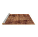 Sideview of Machine Washable Abstract Brown Modern Rug, wshabs2165brn