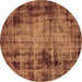 Round Abstract Brown Modern Rug, abs2165brn