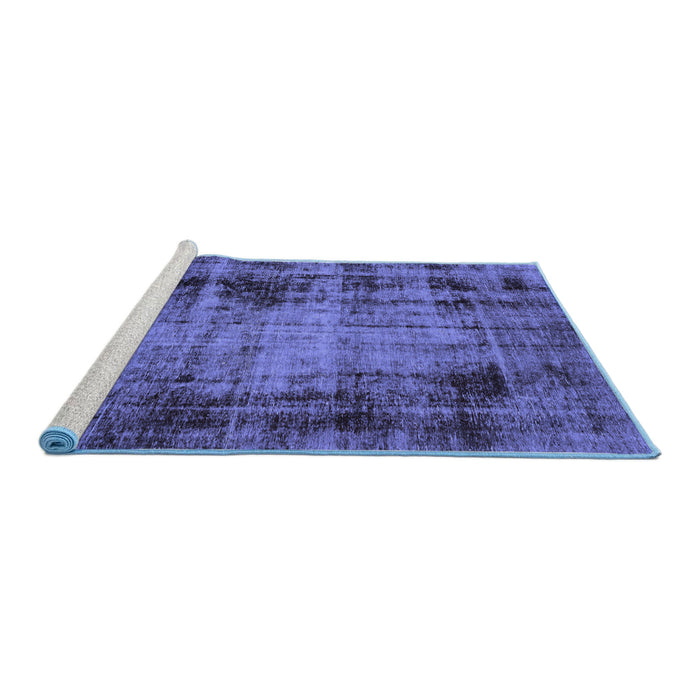 Sideview of Machine Washable Abstract Blue Modern Rug, wshabs2165blu