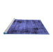 Sideview of Machine Washable Abstract Blue Modern Rug, wshabs2165blu