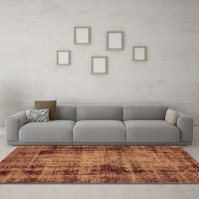 Machine Washable Abstract Brown Modern Rug in a Living Room,, wshabs2165brn