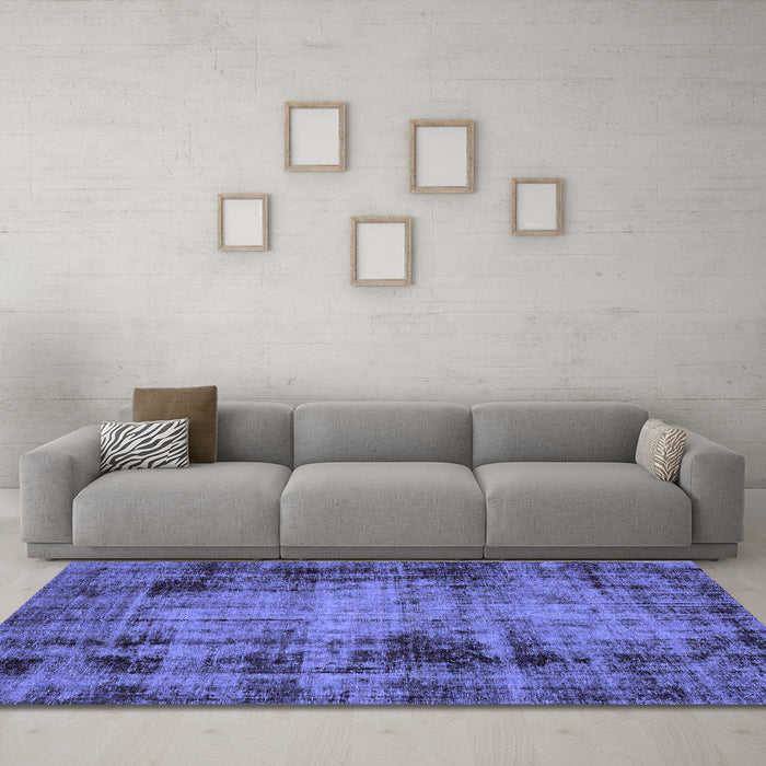 Machine Washable Abstract Blue Modern Rug in a Living Room, wshabs2165blu
