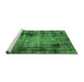 Sideview of Machine Washable Abstract Emerald Green Modern Area Rugs, wshabs2165emgrn