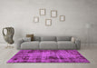 Machine Washable Abstract Purple Modern Area Rugs in a Living Room, wshabs2165pur