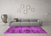 Machine Washable Abstract Purple Modern Rug, wshabs2165pur