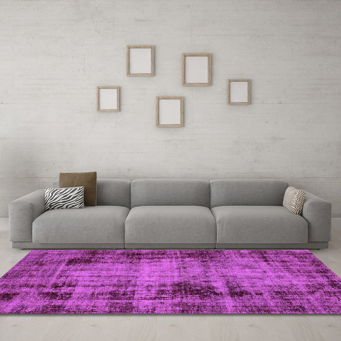 Machine Washable Abstract Purple Modern Area Rugs in a Living Room, wshabs2165pur