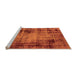 Sideview of Machine Washable Abstract Orange Modern Area Rugs, wshabs2165org