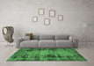 Machine Washable Abstract Emerald Green Modern Area Rugs in a Living Room,, wshabs2165emgrn