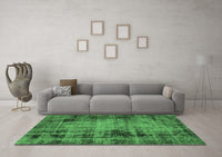 Machine Washable Abstract Emerald Green Modern Rug, wshabs2165emgrn