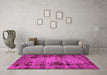 Machine Washable Abstract Pink Modern Rug in a Living Room, wshabs2165pnk