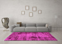 Machine Washable Abstract Pink Modern Rug, wshabs2165pnk