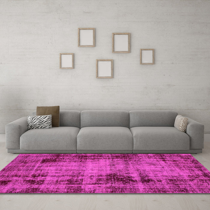 Machine Washable Abstract Pink Modern Rug in a Living Room, wshabs2165pnk