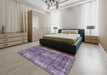 Machine Washable Abstract Purple Rug in a Bedroom, wshabs2166