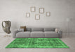 Machine Washable Persian Emerald Green Bohemian Area Rugs in a Living Room,, wshabs2166emgrn