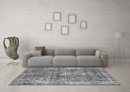Machine Washable Persian Gray Bohemian Rug in a Living Room,, wshabs2166gry