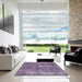 Square Abstract Purple Persian Rug in a Living Room, abs2166