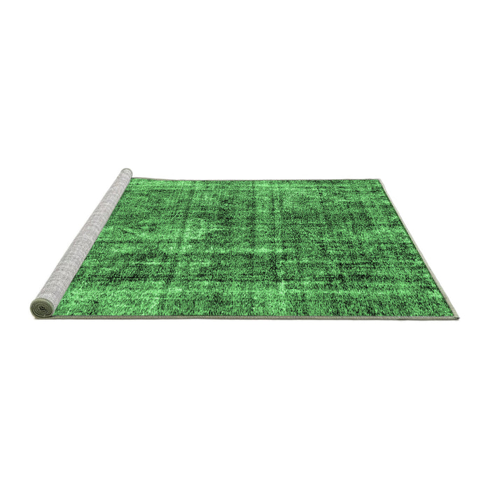 Sideview of Machine Washable Persian Emerald Green Bohemian Area Rugs, wshabs2166emgrn