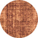 Round Persian Orange Bohemian Rug, abs2166org