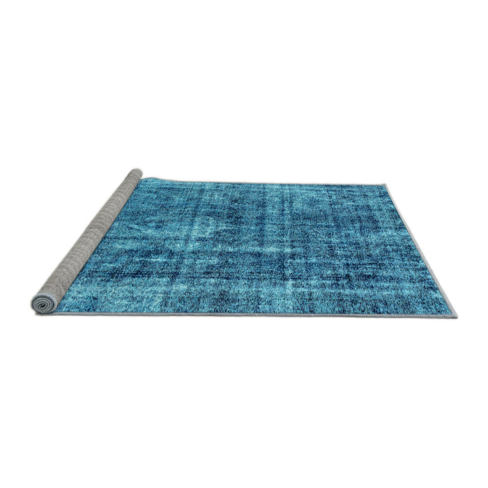 Sideview of Machine Washable Persian Light Blue Bohemian Rug, wshabs2166lblu