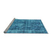 Sideview of Machine Washable Persian Light Blue Bohemian Rug, wshabs2166lblu