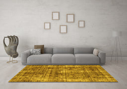 Machine Washable Persian Yellow Bohemian Rug in a Living Room, wshabs2166yw