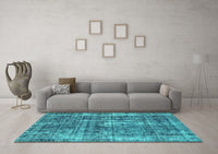 Machine Washable Persian Turquoise Bohemian Rug, wshabs2166turq