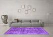 Machine Washable Persian Purple Bohemian Area Rugs in a Living Room, wshabs2166pur