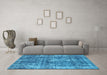 Machine Washable Persian Light Blue Bohemian Rug in a Living Room, wshabs2166lblu