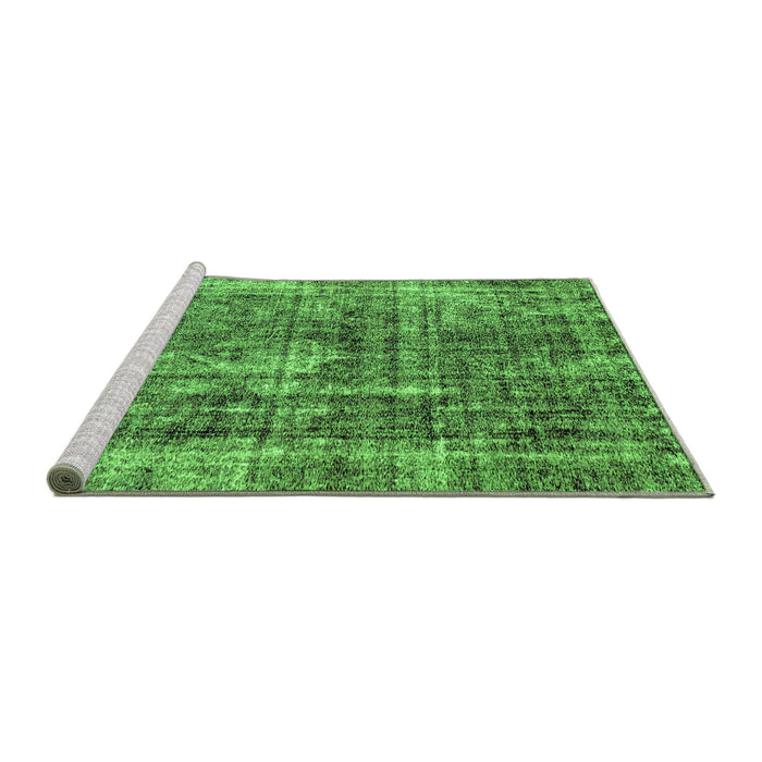 Sideview of Machine Washable Persian Green Bohemian Area Rugs, wshabs2166grn
