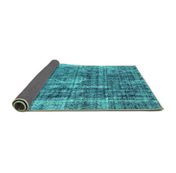 Sideview of Persian Turquoise Bohemian Rug, abs2166turq