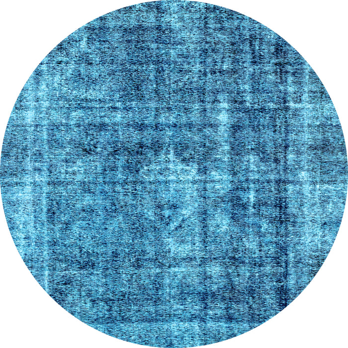 Round Persian Light Blue Bohemian Rug, abs2166lblu