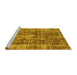 Sideview of Machine Washable Persian Yellow Bohemian Rug, wshabs2166yw