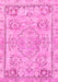 Machine Washable Abstract Pink Modern Rug, wshabs2167pnk