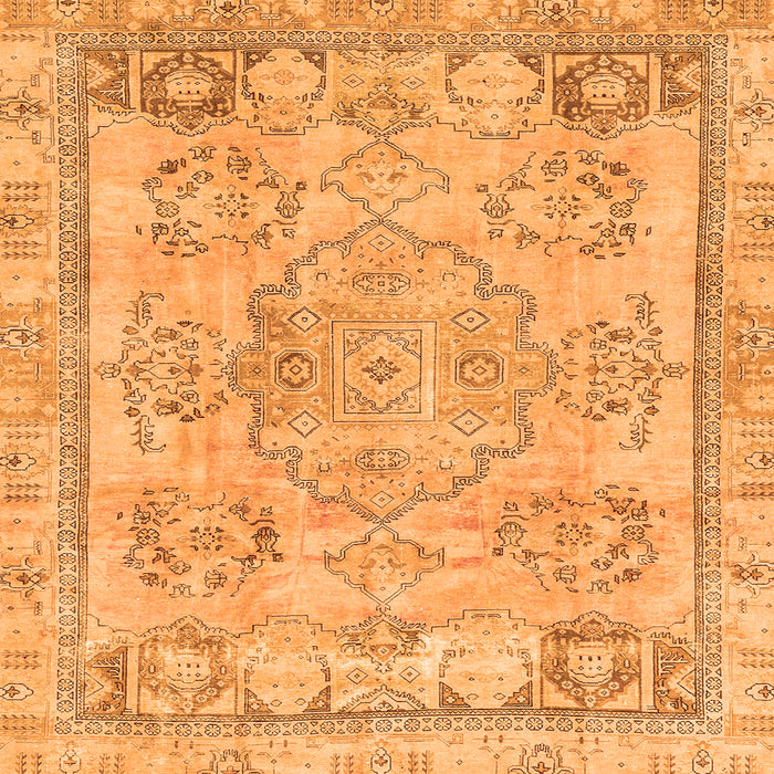Square Abstract Orange Modern Rug, abs2167org