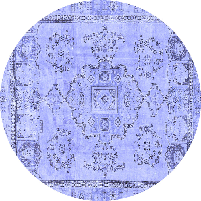 Round Machine Washable Abstract Blue Modern Rug, wshabs2167blu