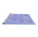 Sideview of Machine Washable Abstract Blue Modern Rug, wshabs2167blu