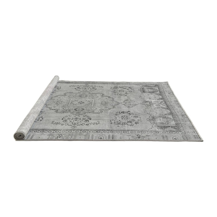 Sideview of Machine Washable Abstract Gray Modern Rug, wshabs2167gry