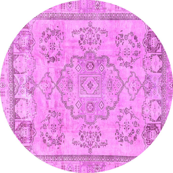 Round Abstract Purple Modern Rug, abs2167pur
