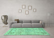 Machine Washable Abstract Turquoise Modern Area Rugs in a Living Room,, wshabs2167turq