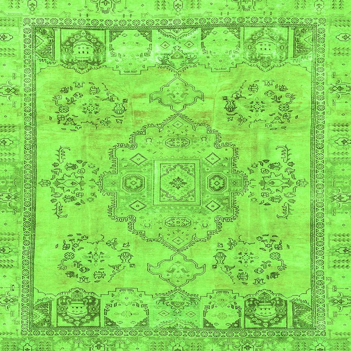 Square Machine Washable Abstract Green Modern Area Rugs, wshabs2167grn