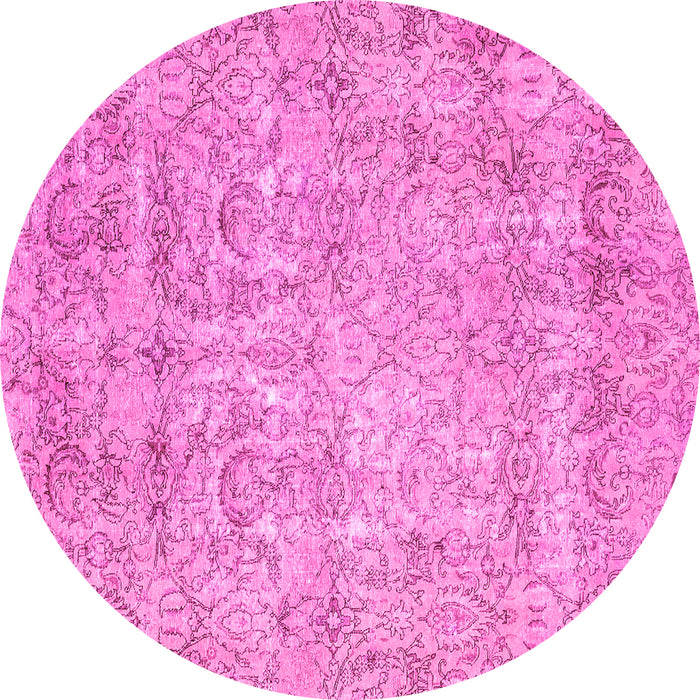 Round Abstract Pink Modern Rug, abs2168pnk