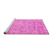 Sideview of Machine Washable Abstract Pink Modern Rug, wshabs2168pnk