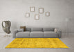 Machine Washable Abstract Yellow Modern Rug in a Living Room, wshabs2168yw