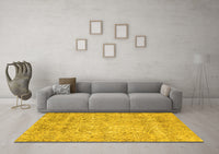 Machine Washable Abstract Yellow Modern Rug, wshabs2168yw