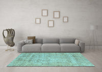 Machine Washable Abstract Light Blue Modern Rug, wshabs2168lblu