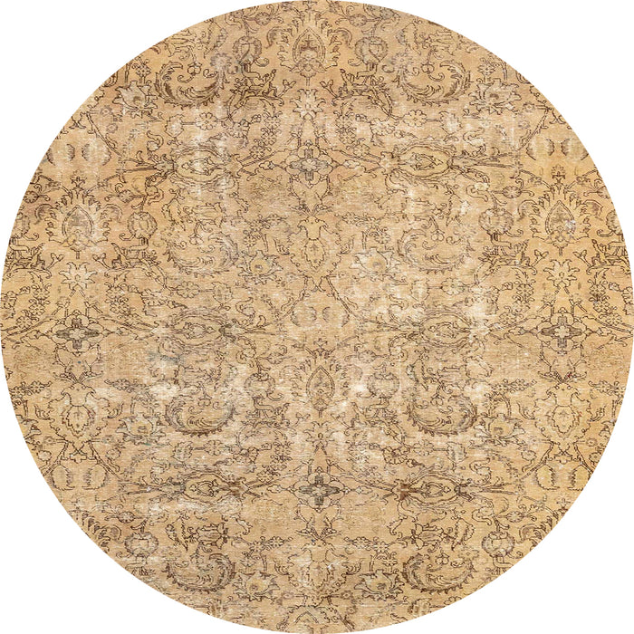 Round Abstract Bronze Brown Modern Rug, abs2168